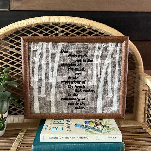Vintage 1980’s Hand Stitched Wood Framed Qoute - Love Friendship Relationship - Picture 1 of 9